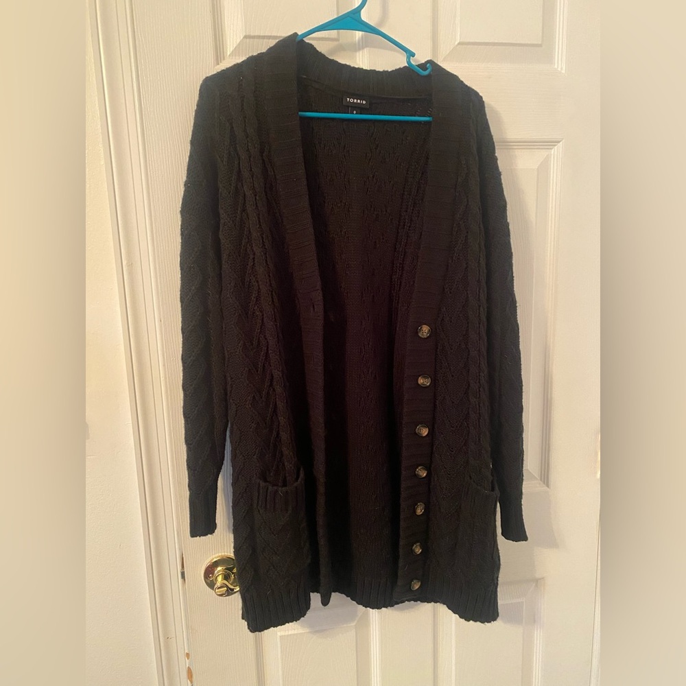 Torrid Black Cable Knit Sweater